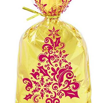 SACCHETTI NATALIZI ORO "DAMASCATI" 8pz